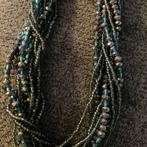 Elegant Vintage Multistrand Beaded choker Necklace 18 inches clasp to clasp